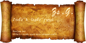 Zsák Györgyi névjegykártya